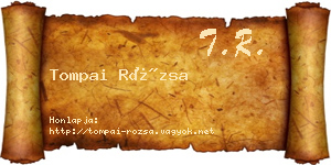 Tompai Rózsa névjegykártya